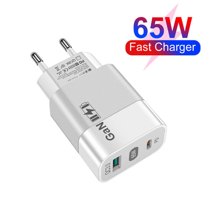 Cargador de Red Techsuit CHPD131, 65W, 3.25A, 1 x USB-A - 1 x USB-C, Blanco