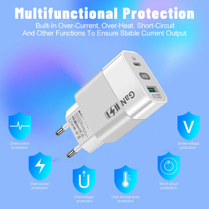 Cargador de Red Techsuit CHPD131, 65W, 3.25A, 1 x USB-A - 1 x USB-C, Blanco