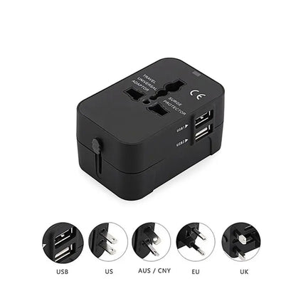 Cargador de Red Techsuit HHT202 Travel, 10W, 2A, 2 x USB-A, Negro