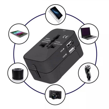 Cargador de Red Techsuit HHT202 Travel, 10W, 2A, 2 x USB-A, Negro