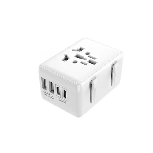 Cargador de Red Techsuit HHT203A Travel, 20W, 3A, 2 x USB-A - 2 x USB-C, Blanco