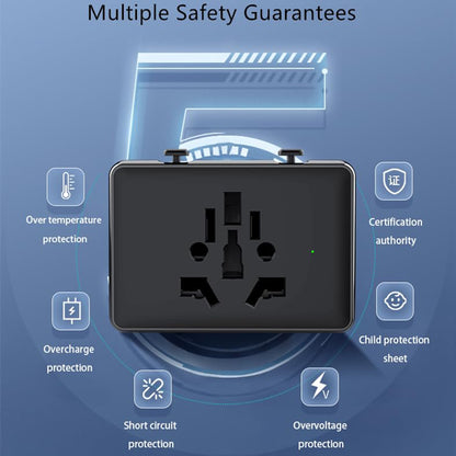 Cargador de Red Techsuit HHt204A Travel, 15W, 3A, 2 x USB-A - 2 x USB-C, Negro