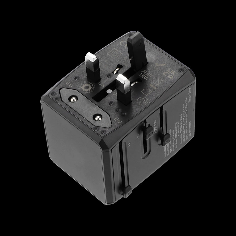 Cargador de Red Techsuit HHT904-B2 Travel, 20W, 3A, 2 x USB-A - 2 x USB-C, Negro