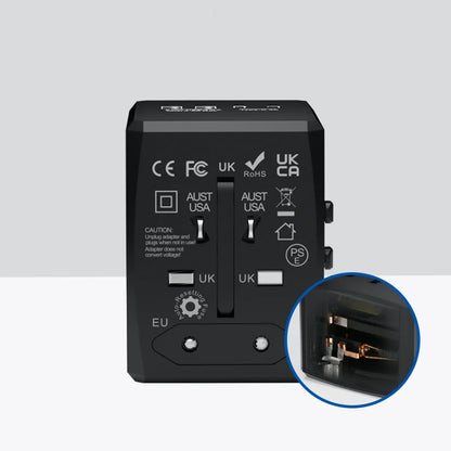 Cargador de Red Techsuit HHT904-B2 Travel, 20W, 3A, 2 x USB-A - 2 x USB-C, Negro