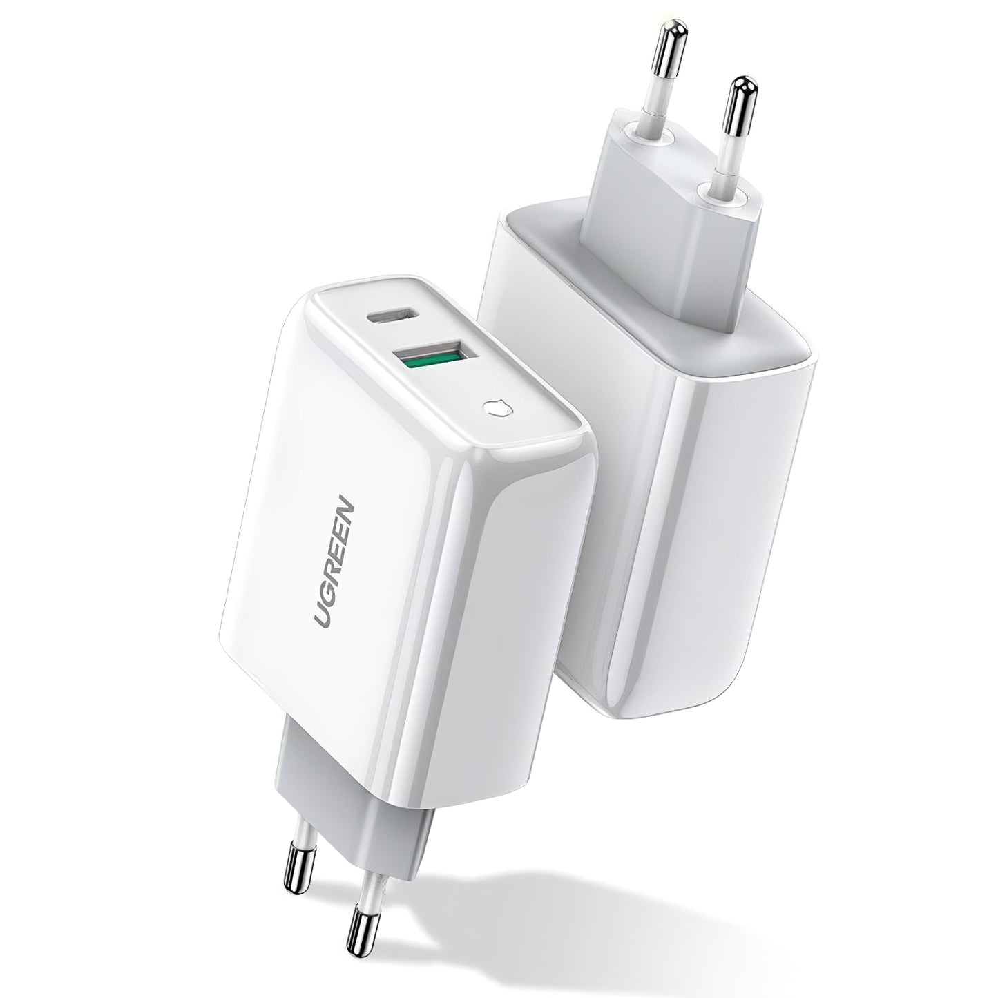 Cargador de red UGREEN CD170, 36W, 3A, 1 x USB-A - 1 x USB-C, Blanco 