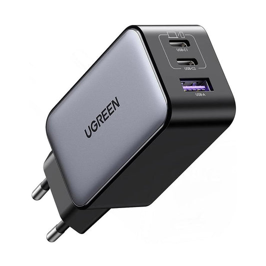 Cargador de Red UGREEN CD244 (10335), 65W, 3A, 1 x USB-A - 2 x USB-C, Gris