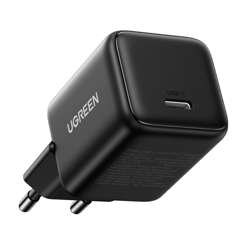 Cargador de Red UGREEN X512, 20W, 3A, 1 x USB-C, Negro