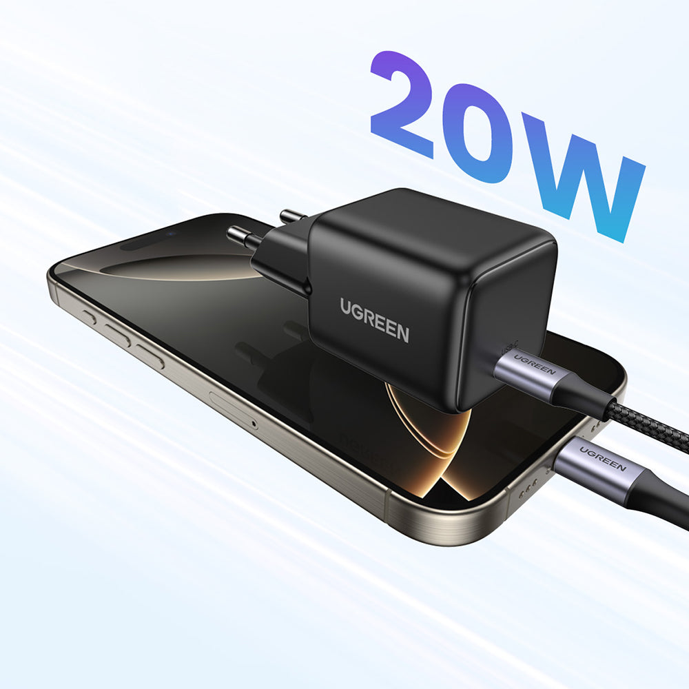 Cargador de Red UGREEN X512, 20W, 3A, 1 x USB-C, Negro