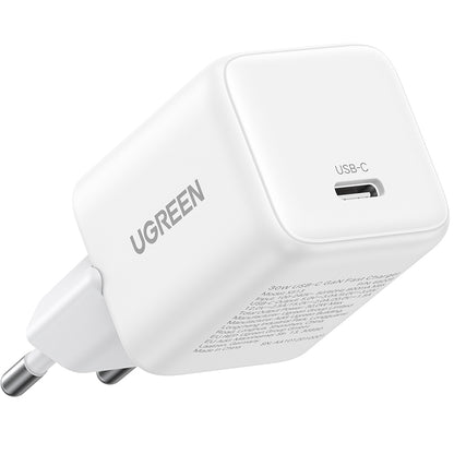 Cargador de Red UGREEN X513, 30W, 3A, 1 x USB-C, Blanco