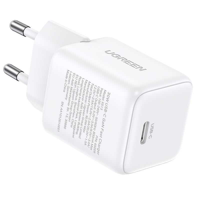 Cargador de Red UGREEN X513, 30W, 3A, 1 x USB-C, Blanco