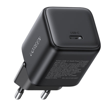 Cargador de Red UGREEN X513, 30W, 3A, 1 x USB-C, Negro