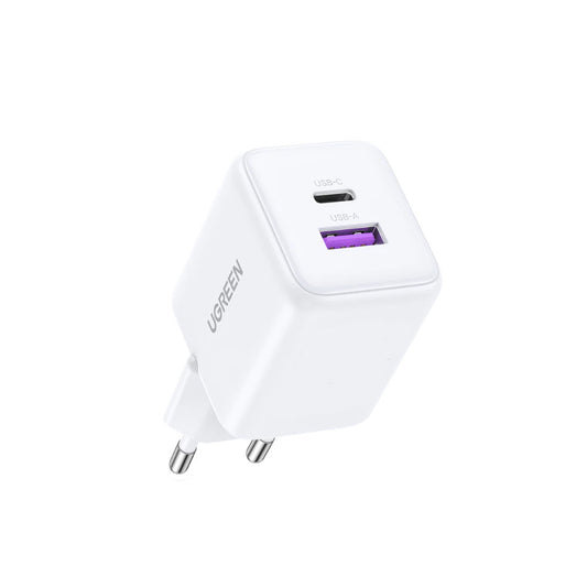 Cargador de Red UGREEN X516, 30W, 3A, 1 x USB-A - 1 x USB-C, Blanco