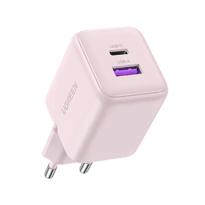 Cargador de Red UGREEN X516, 30W, 3A, 1 x USB-A - 1 x USB-C, Rosa