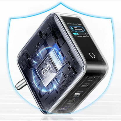 Cargador de Red UGREEN X773 (65620B), 100W, 1 x USB-A - 4 x USB-C, Gris