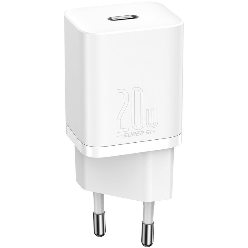 Cargador de red Baseus Super Si, 20 W, 3 A, 1 x USB-C, blanco CCSUP-B02