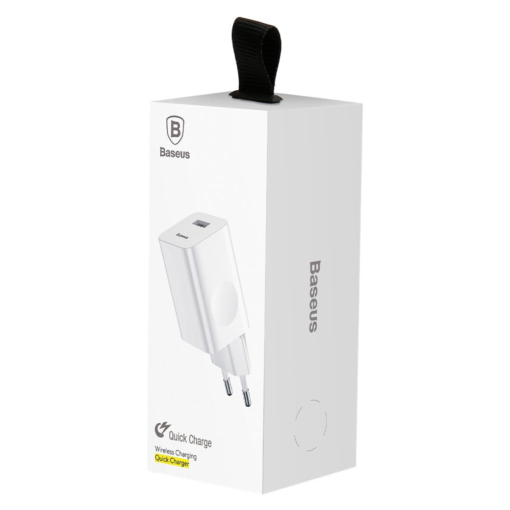 Cargador de Red Baseus, 24W, 3A, 1 x USB-A, Blanco CCALL-BX02