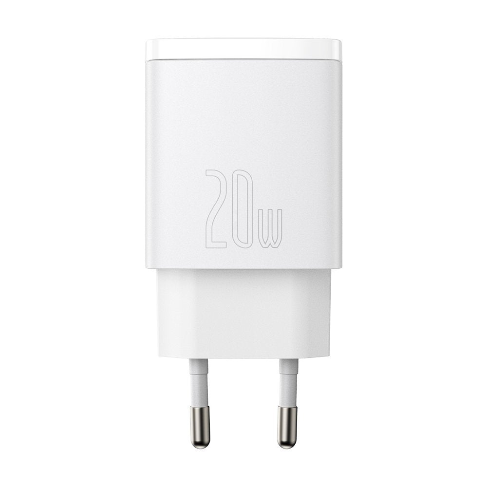 Cargador de red compacto Baseus, 20 W, 3 A, 1 x USB-A - 1 x USB-C, blanco CCXJ-B02