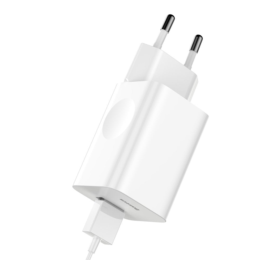 Cargador de Red Baseus, 24W, 3A, 1 x USB-A, Blanco CCALL-BX02