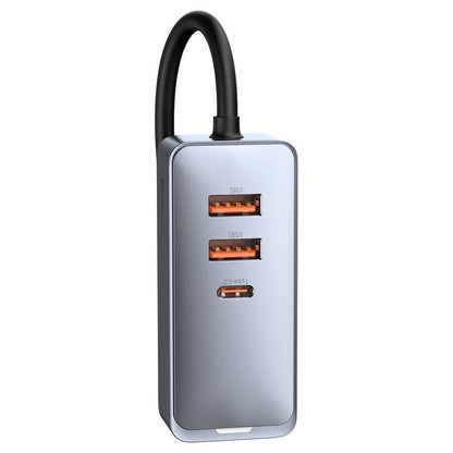 Baseus Share Together Cargador de coche, 120W, 3A, 2 x USB-A - 2 x USB-C, Gris CCBT-A0G