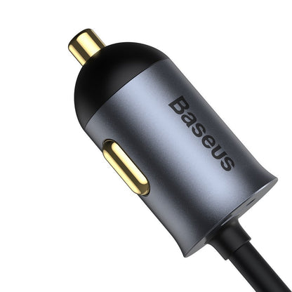 Baseus Share Together Cargador de coche, 120W, 3A, 2 x USB-A - 2 x USB-C, Gris CCBT-A0G