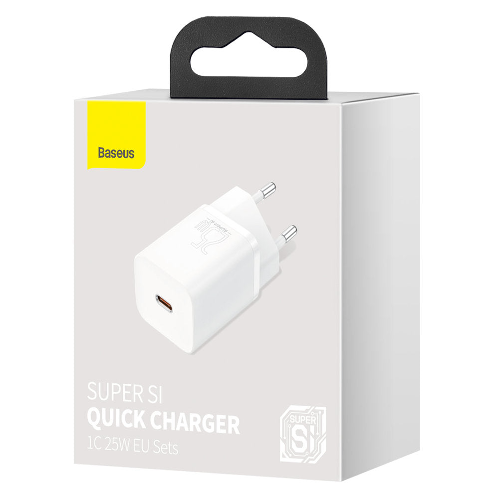 Cargador de red Baseus Super Si, 25 W, 3 A, 1 x USB-C, blanco CCSP020102