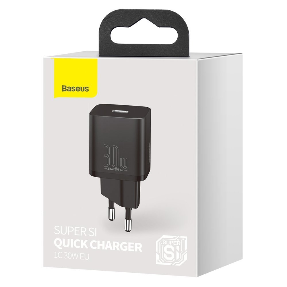 Cargador de red Baseus Super Si, 30 W, 3 A, 1 x USB-C, negro CCSUP-J01 