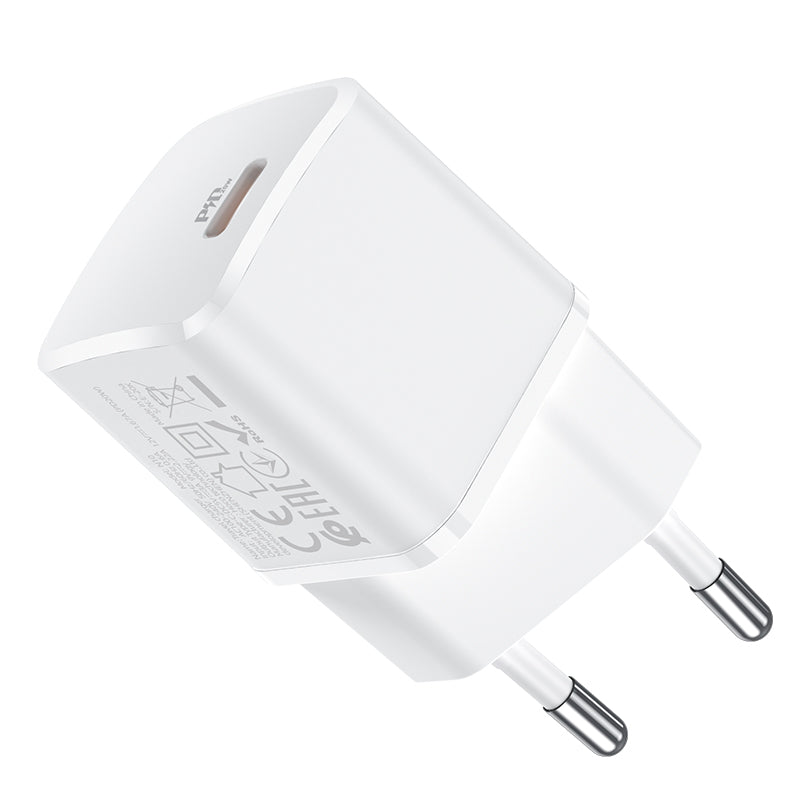 Cargador de red HOCO N10, 20W, 3A, 1 x USB-C, Blanco