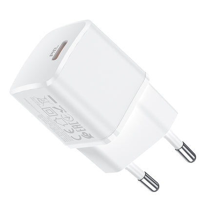 Cargador de red HOCO N10, 20W, 3A, 1 x USB-C, Blanco