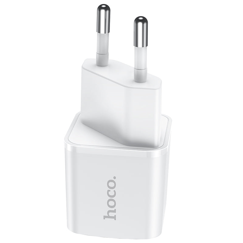 Cargador de red HOCO N10, 20W, 3A, 1 x USB-C, Blanco