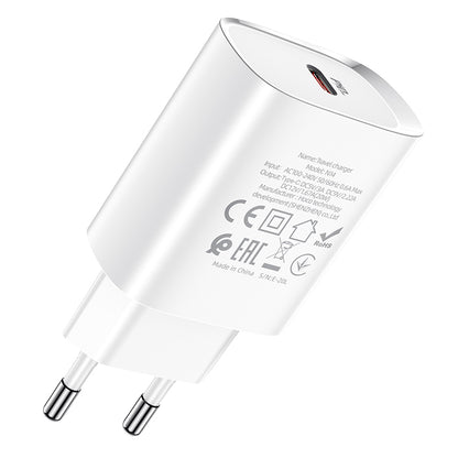 Cargador de red HOCO N14, 20W, 3A, 1 x USB-C, Blanco