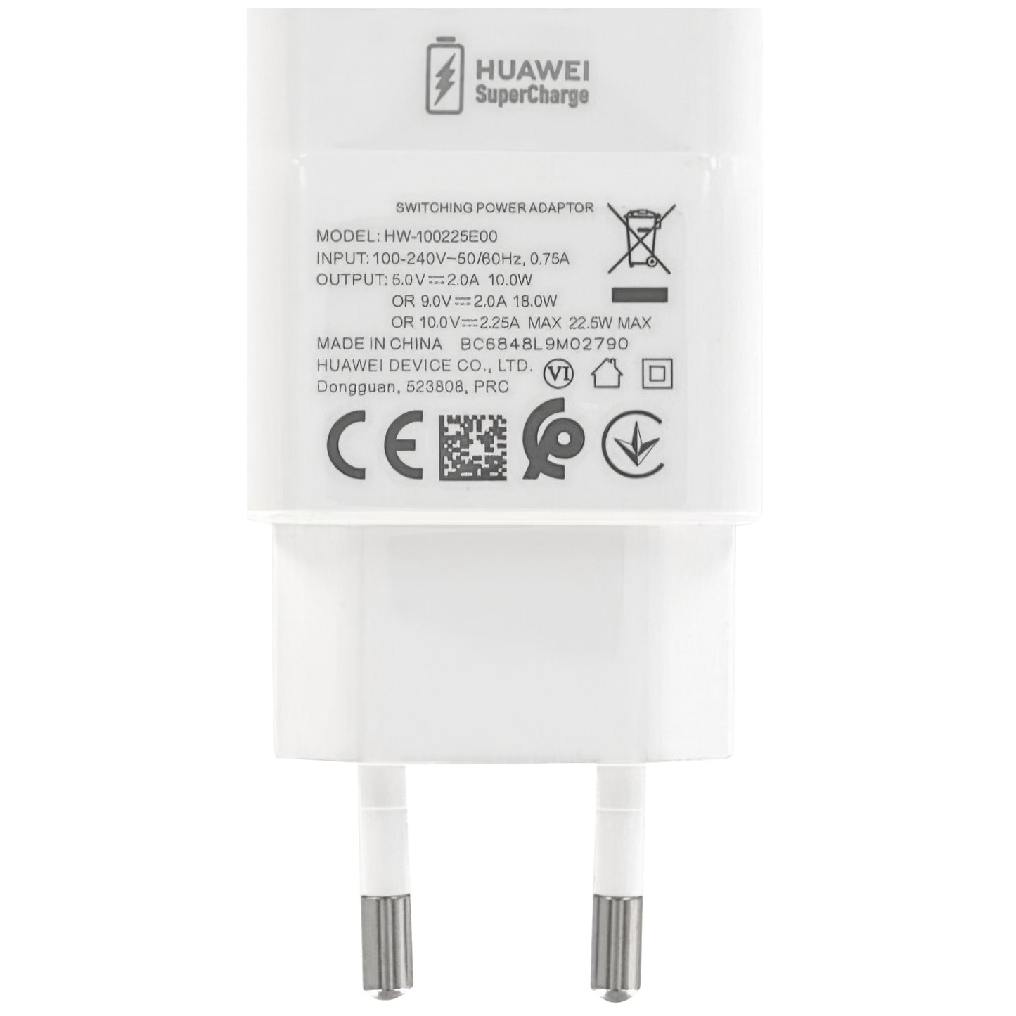 Cargador de red Huawei CP404 HW-100225E00, 22.5W, 2.25A, 1 x USB-A, Blanco 02221268