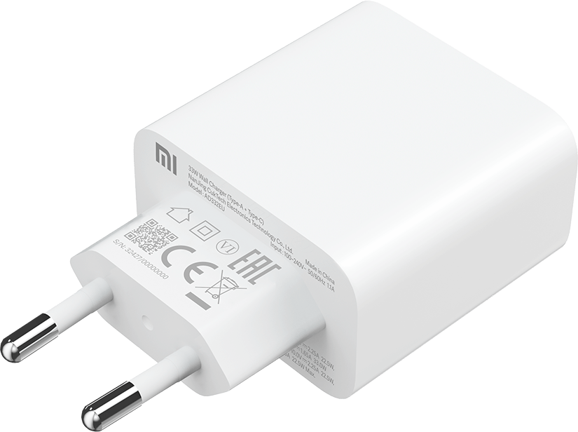 Xiaomi Cargador de red, 33W, 3A, 1 x USB-A - 1 x USB-C, Blanco BHR4996996GL