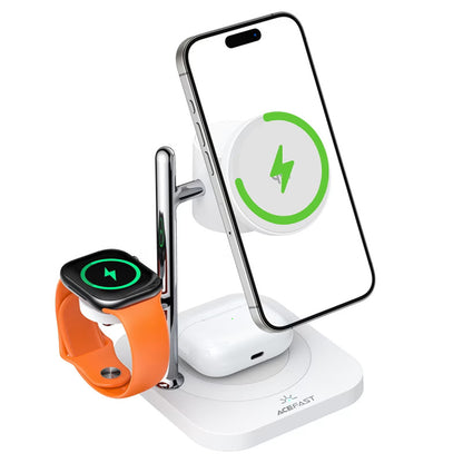 Cargador de Red Inalámbrico Acefast E39 3en1, 32.5W, Blanco