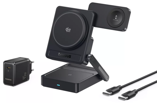 Cargador de Red Inalámbrico Baseus PicoGo AF21 3en1, 35W, Negro E0205401