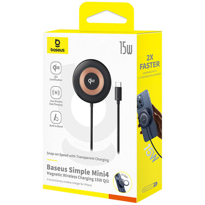 Cargador de Red Inalámbrico Baseus Simple Mini4, 15W, 1.67A, Negro P10273300121-01