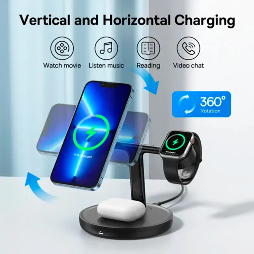 Cargador de Red Inalámbrico Baseus Swan 3en1, 20W, 1.67A, P10221302113-Z1