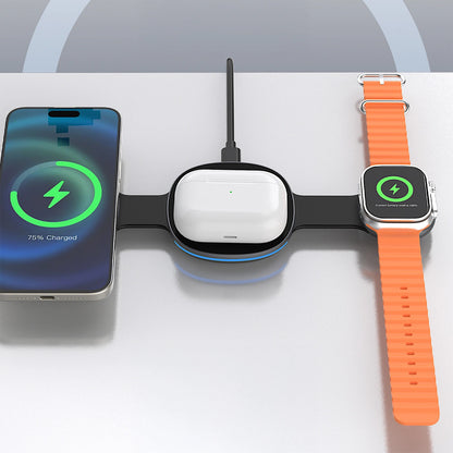 Cargador de Red Inalámbrico Dudao A11S 3en1, 15W, Negro