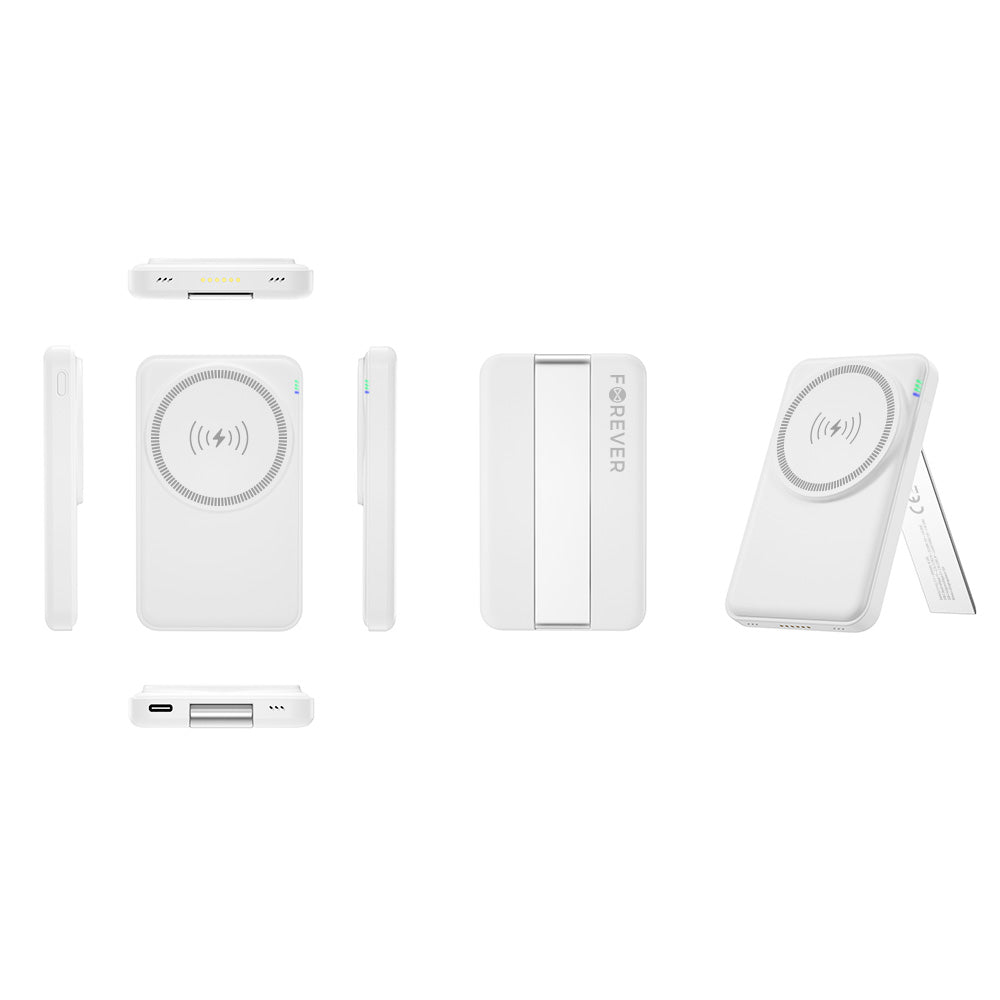Cargador de Red Inalámbrico Forever MACS-100 5in1, 20W, 3A, 1 x USB-A, Blanco