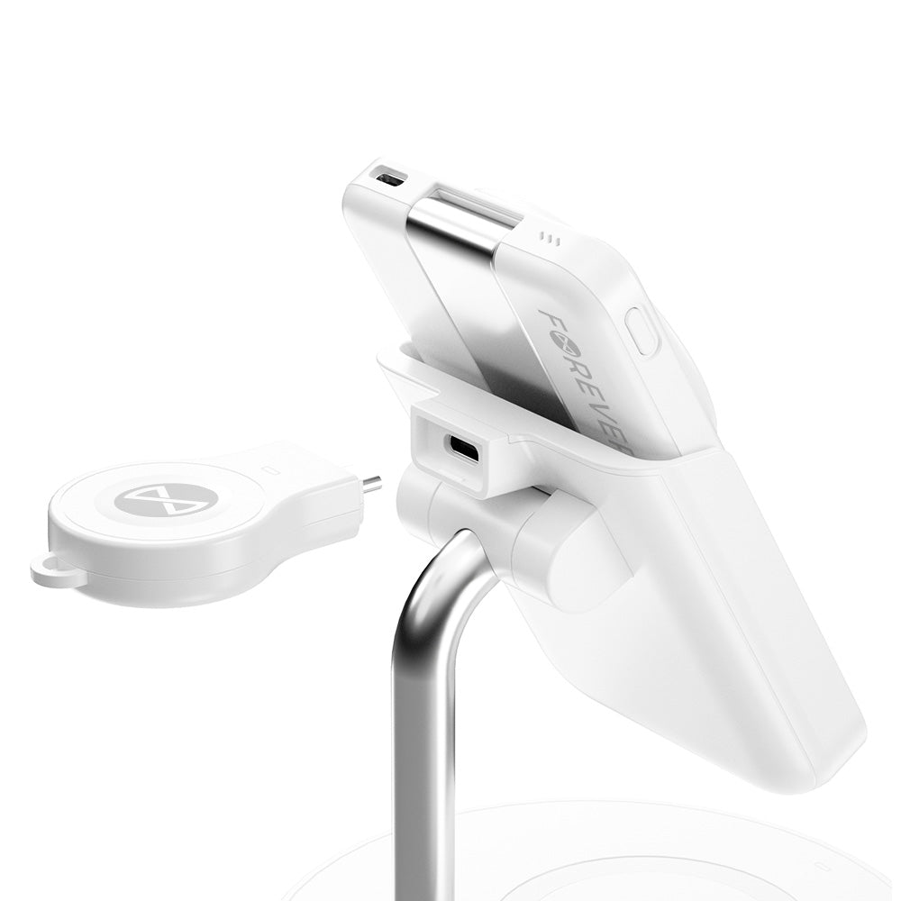 Cargador de Red Inalámbrico Forever MACS-100 5in1, 20W, 3A, 1 x USB-A, Blanco