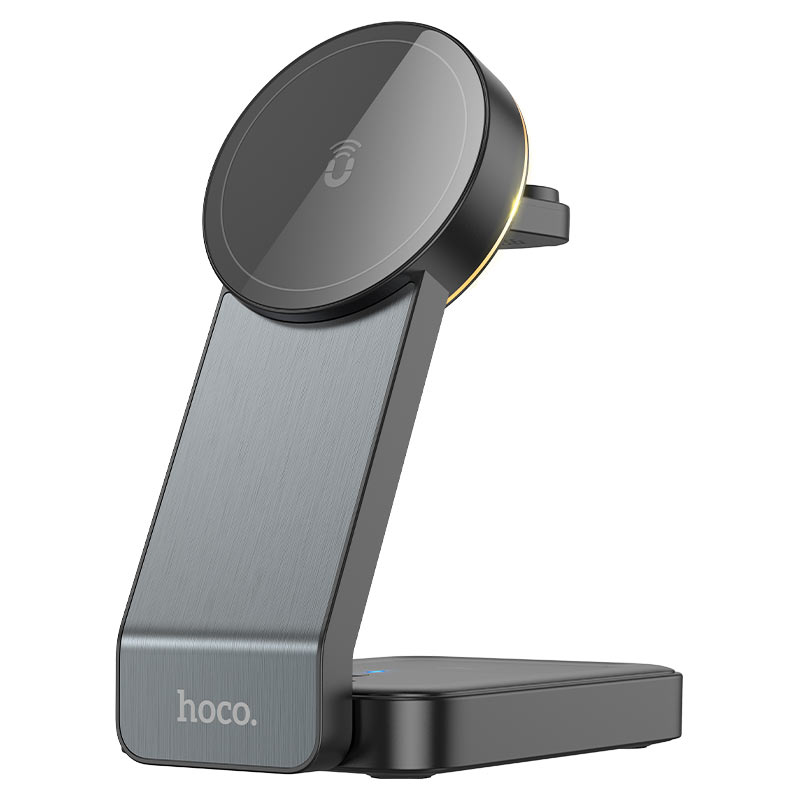 Cargador de Red Inalámbrico HOCO CQ3 3en1, 15W, 1.67A, Negro