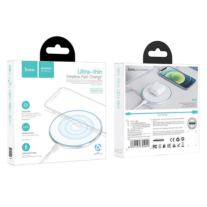Cargador de Red Inalámbrico HOCO CW6 Pro, 15W, 1.67A, Blanco