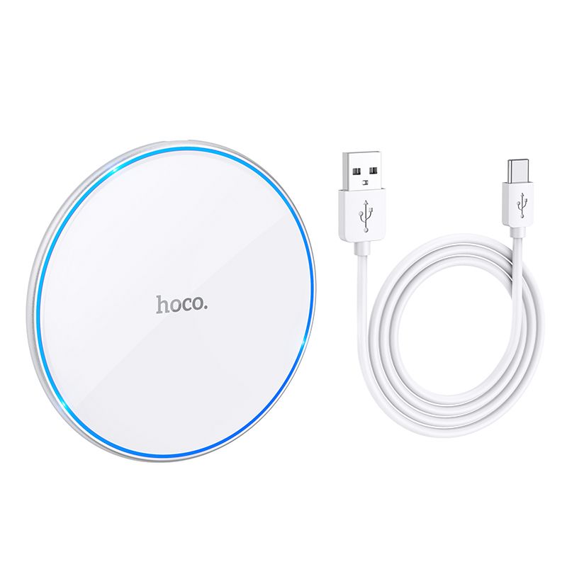 Cargador de Red Inalámbrico HOCO CW6 Pro, 15W, 1.67A, Blanco