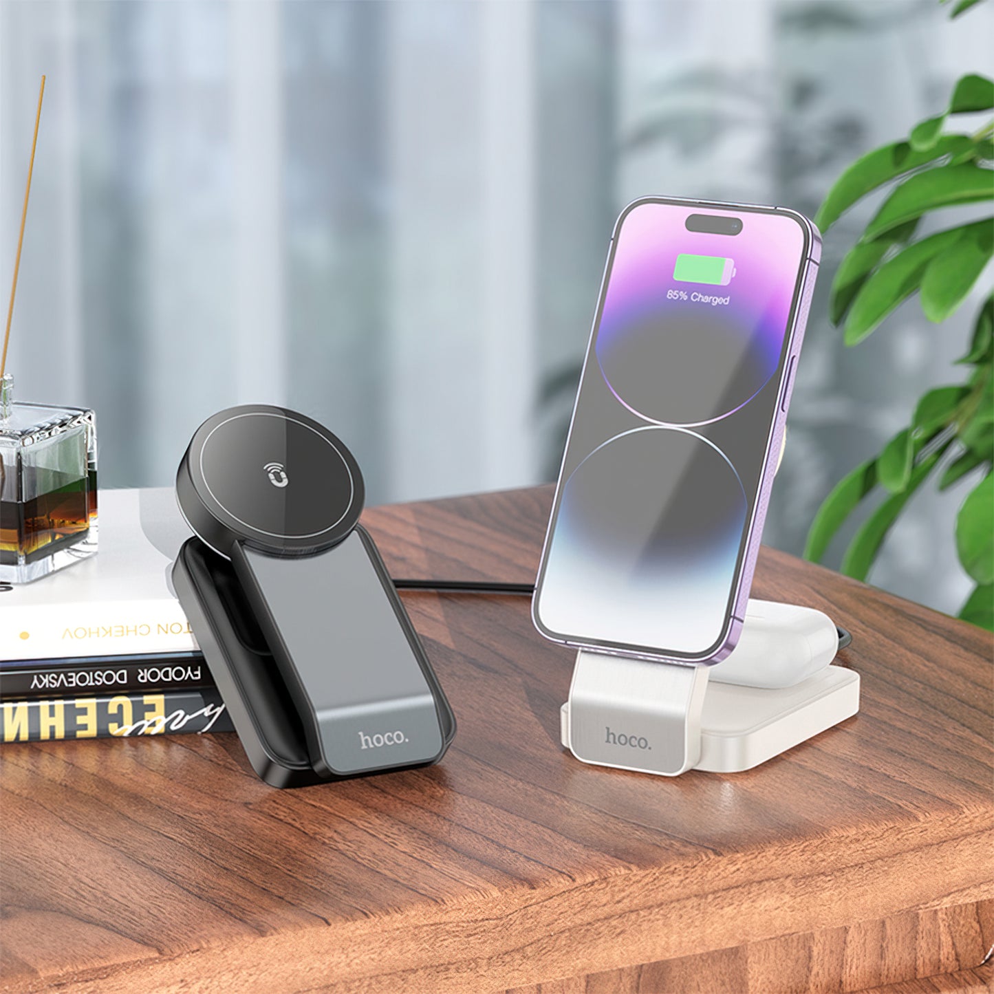 HOCO CQ3 3in1 Wireless Network Charger, 15W, 1.67A, White