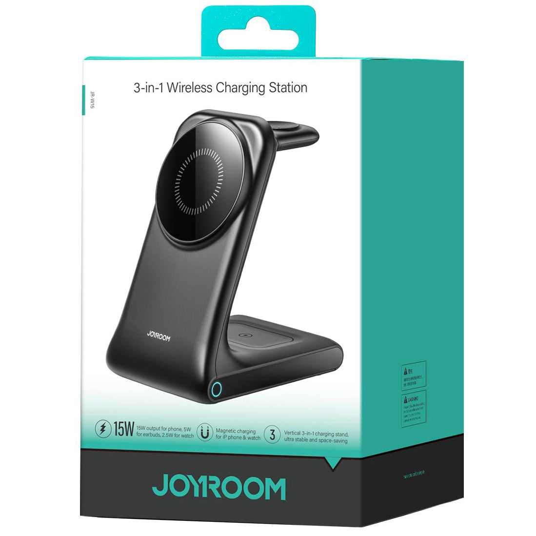 Cargador de Red Inalámbrico Joyroom JR-W15 3en1, 15W, 1.67A, Negro