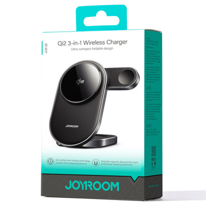 Cargador de Red Inalámbrico Joyroom JR-W17 3en1, 15W, 1.67A, Negro