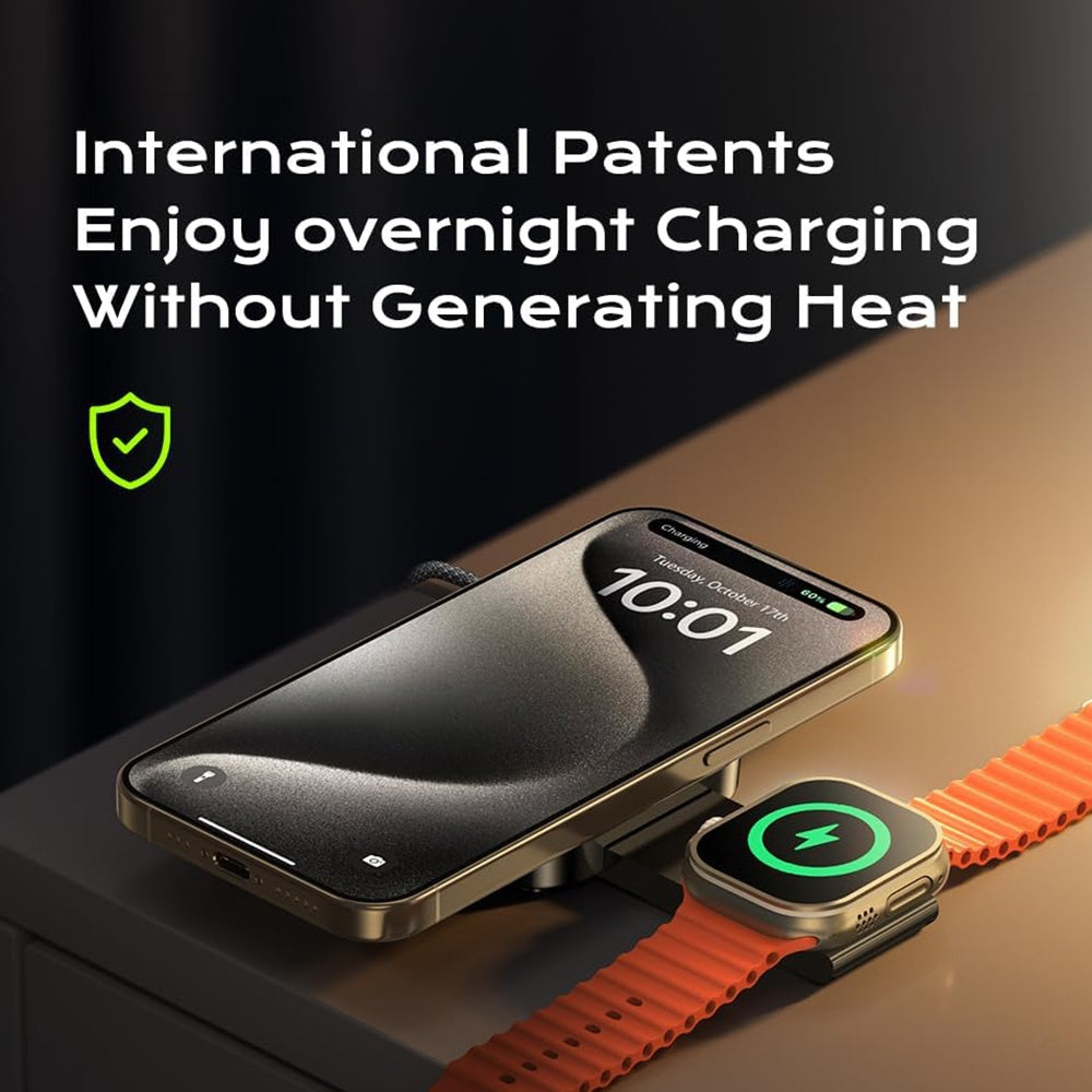 Cargador de Red Inalámbrico Lisen 2en1, 15W, 1.67A, Negro YL0324100013