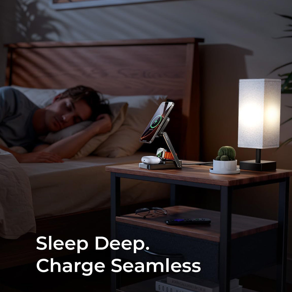 Cargador de Red Inalámbrico Lisen 3en1, 15W, 1.67A, Negro YL0424010003