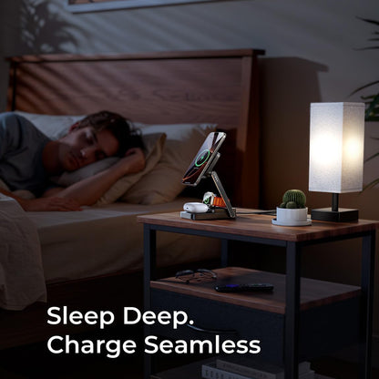 Cargador de Red Inalámbrico Lisen 3en1, 15W, 1.67A, Negro YL0424010003