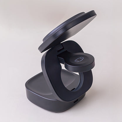 Cargador de Red Inalámbrico MaXlife MXWC-06 3en1, 15W, 1.67A, Negro