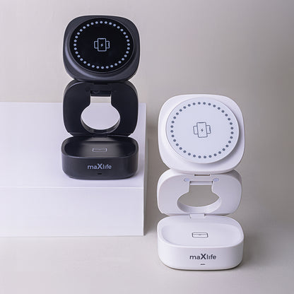 Cargador de Red Inalámbrico MaXlife MXWC-06 3en1, 15W, 1.67A, Negro